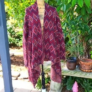 Anthro Sleeping on Snow boho  knit sleeved poncho. Gently worn large